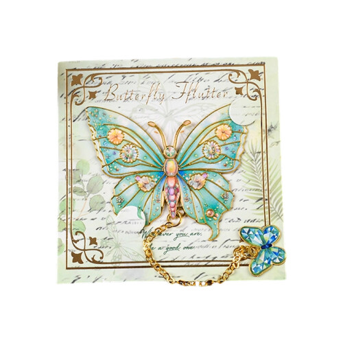 Butterfly Bookmarks Decorative Metal Bookmarks with Chain-3