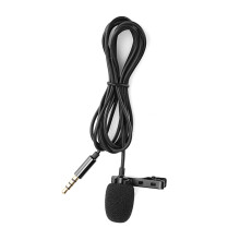 Mini Clip-on Microphone for Phones, 1.5m, Black, Omnidirectional