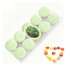 (green) 10pcs Scented Candle Set Gift Round Fragrance Candle Jar DIY Smokeless Couples Romantic Incense Candles Decoration
