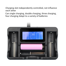 Black Portable USB Battery Charger for 26650/18650/14500/AAs—Lightweight 210g
