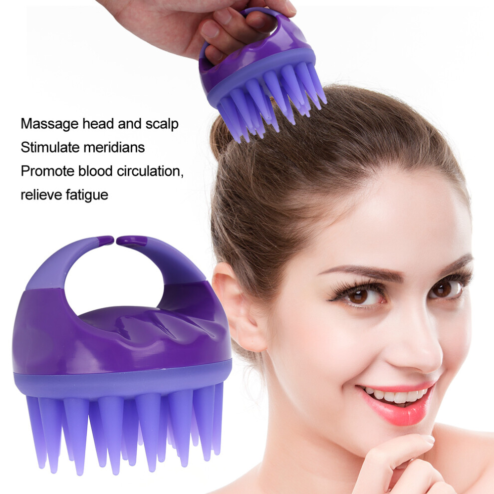 Handheld Hair Shampoo Brush in Purple Portable Head Cleaner & Scalp Massager