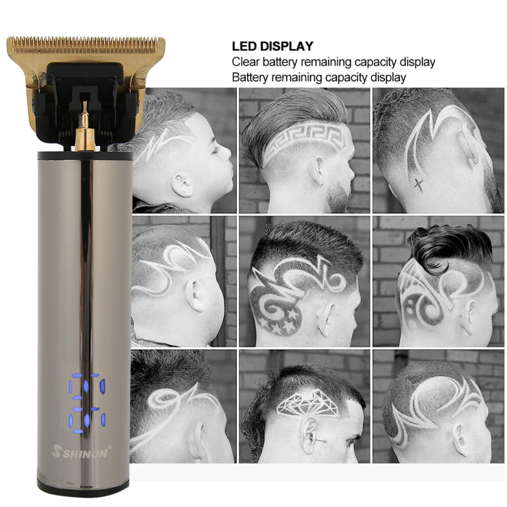 Silver Rechargeable Hair Clipper With Lcd, 900Mah, 4 Limit Combs