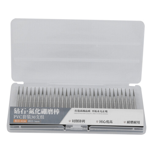 30PCS Diamond Emery Cylindrical Pointed Grinding Needles, 3mm Shank 1
