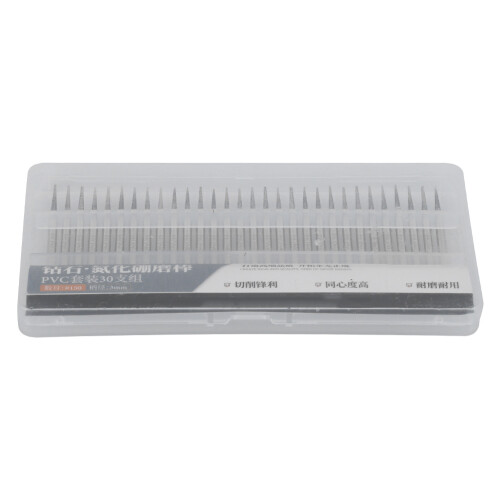 30PCS Diamond Emery Cylindrical Pointed Grinding Needles, 3mm Shank 2
