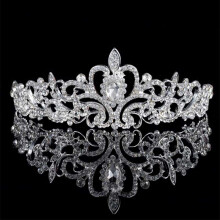 Silver Rhinestone Tiara Crown for Wedding & Birthday