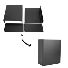 Sand Black Aluminum Enclosure for GPRS Circuit Board Junction 200x130x65mm