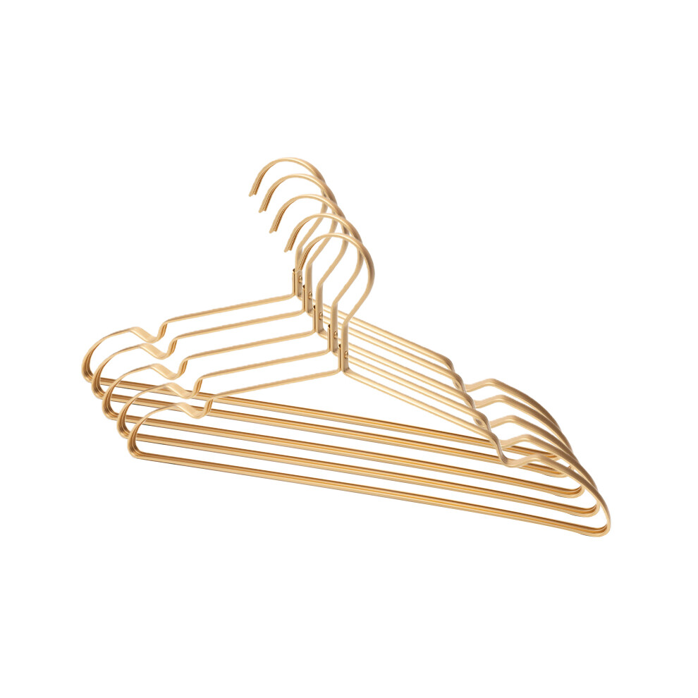 (Gold, 5Pcs) Anti-Slip Aluminum Suit Hanger - Durable & Traceless 6461731933274