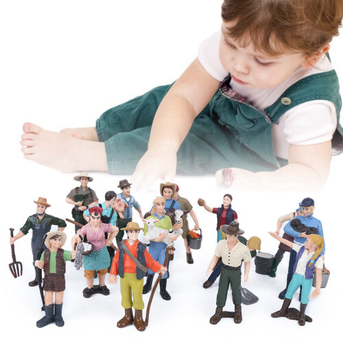 16pcs Simulation Farm Characters Toy Set Plastic Educational Figures