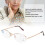Unisex Multifocal Presbyopic Glasses +350 Gold Frame Blue Light Blocking 12
