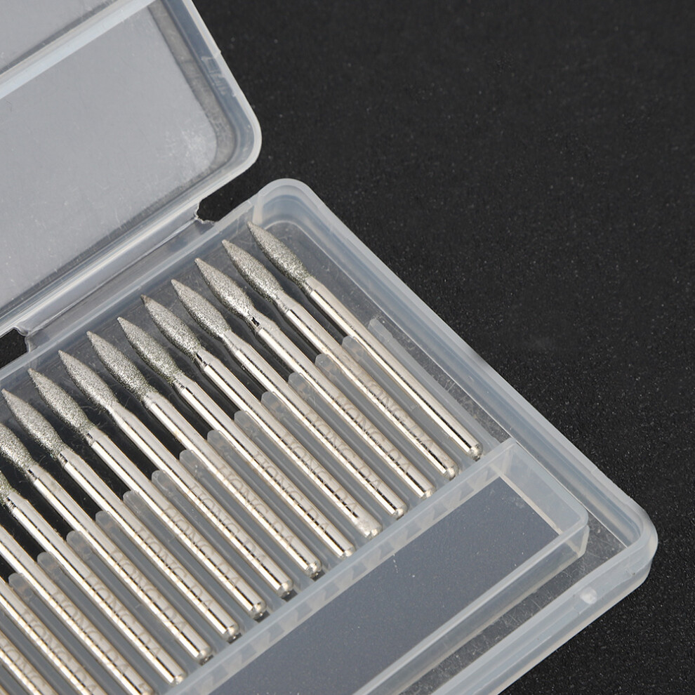 30Pcs 150Grit Diamond Grinding Bits, 3Mm Shank, For Jade & Stone Carving 9351392451903