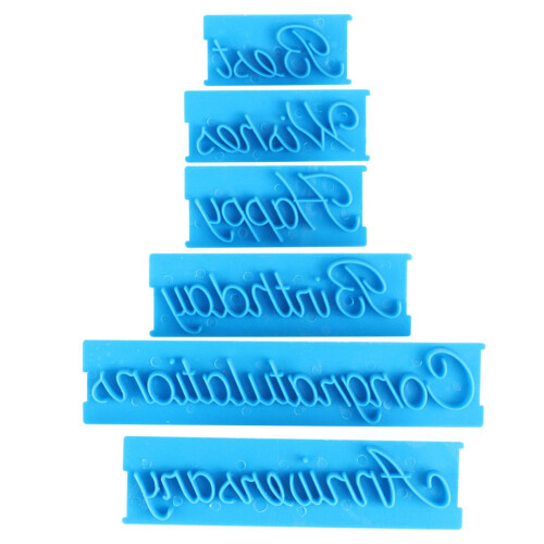 Cake Decor Tools 3Pcs Handwriting Letter Embossing Molds DIY Plastic Cake Decor 2