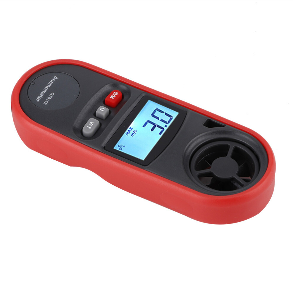 Gt8163 Handheld Lcd Wind Speed & Temperature Meter, 12.5X4.7cm 4941392707107