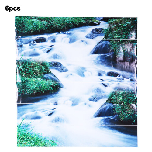 6pcs Waterproof Waterfall Pattern Stair Stickers PVC 18x100cm 1