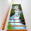 6pcs Waterproof Waterfall Pattern Stair Stickers PVC 18x100cm 8