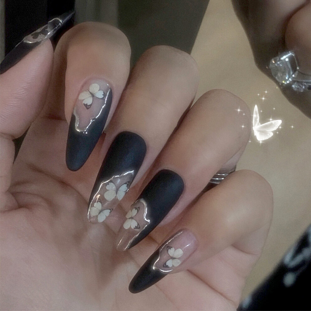 Creation-3C 24Pcs Baroque Butterfly Fake Nails