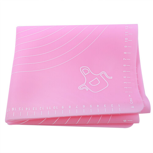 Pink Silicone Rolling Dough Mat 40x50cm with Scales & DIY Tools