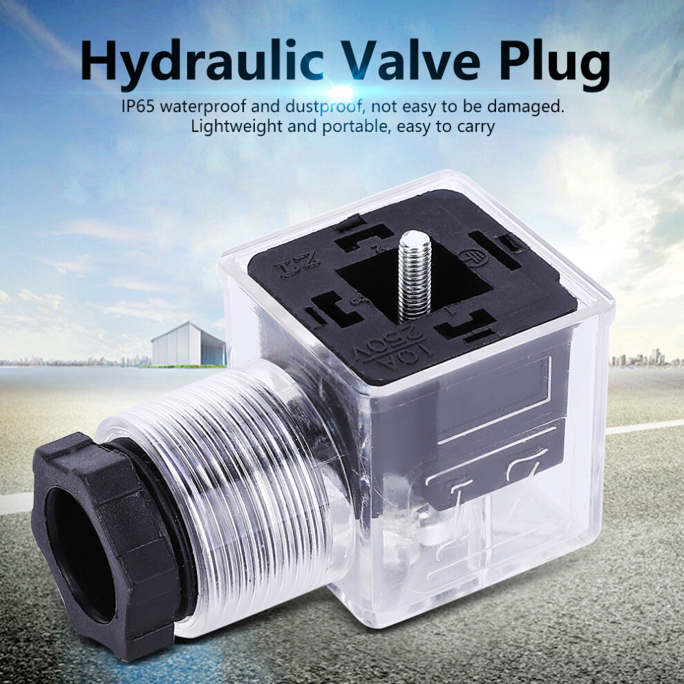 5Pcs Hydraulic Solenoid Coil Valve Plug With Lamp, Ip65, 220V 9491392456901