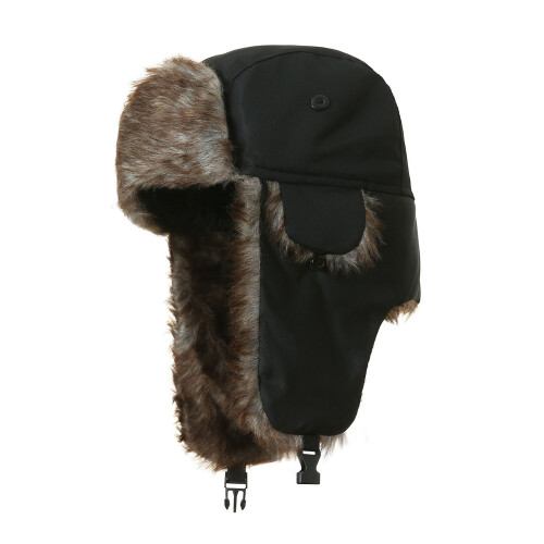 (Black) Winter Vintage Plush Hat for Cold Weather 1