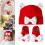 2PCS Infant Hat Set Soft Cotton Blend Knot Design-Burgundy 3