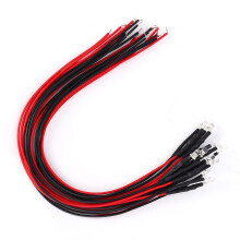 50PCS LED Beads 12V Round Head 3mm Wired Efficient Bright Straight Plug Lights