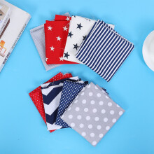 Set of 8 Cotton Fabrics 50x50cm Dot Star Stripe Pattern for Sewing Craft DIY