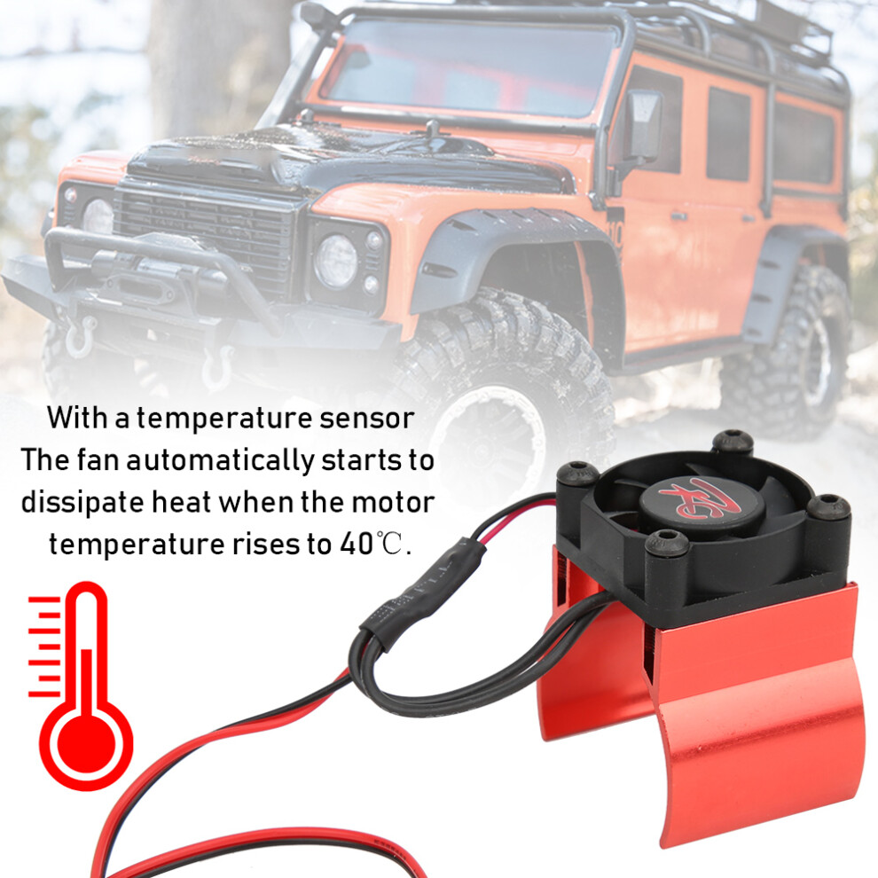Aluminium Rc Motor Cooling Radiator 540/545/550 With Fan For 1/10 Rc Car Red 6901392464392