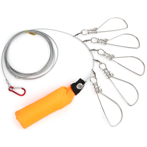Stainless Steel Fish Stringer with 5 Locking Buckles, Durable Cable 1