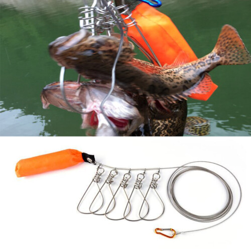 Stainless Steel Fish Stringer with 5 Locking Buckles, Durable Cable 2