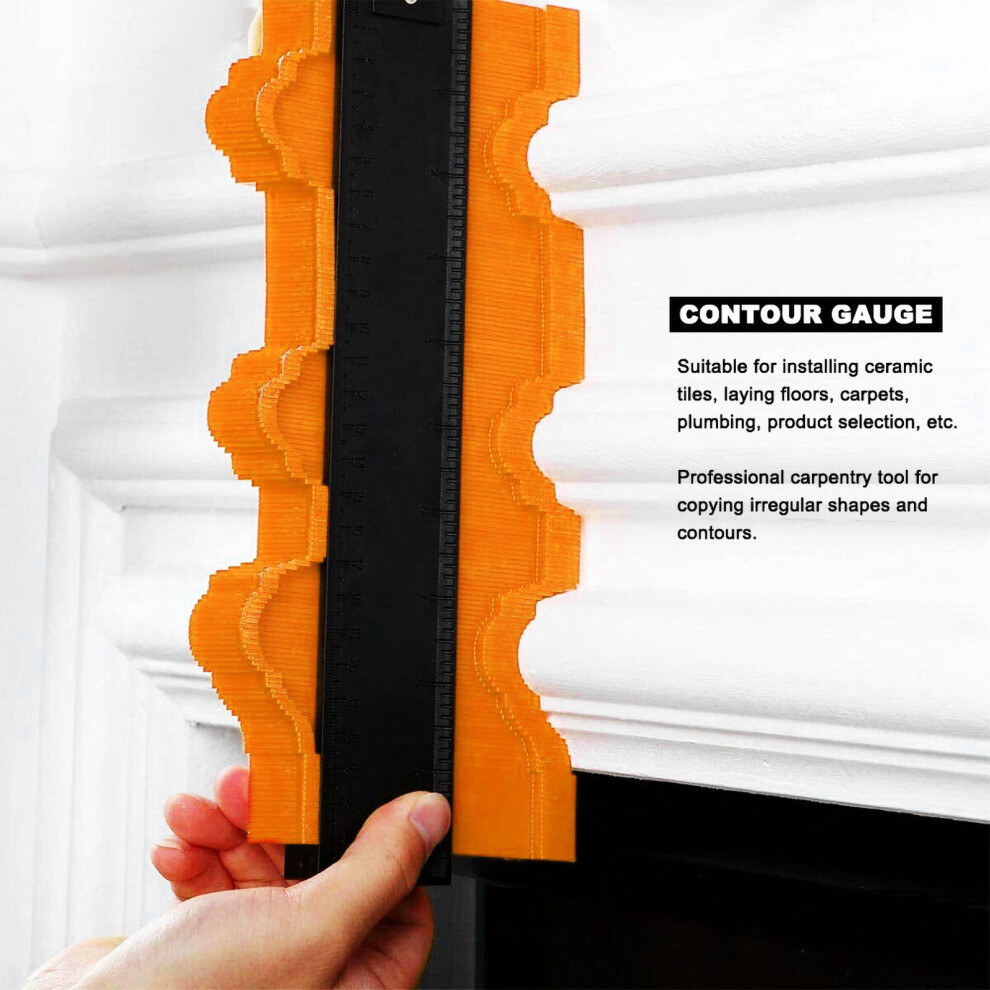 Multifunction 10In Abs Orange Irregular Contour Gauge Ruler With Lock 8401392465392