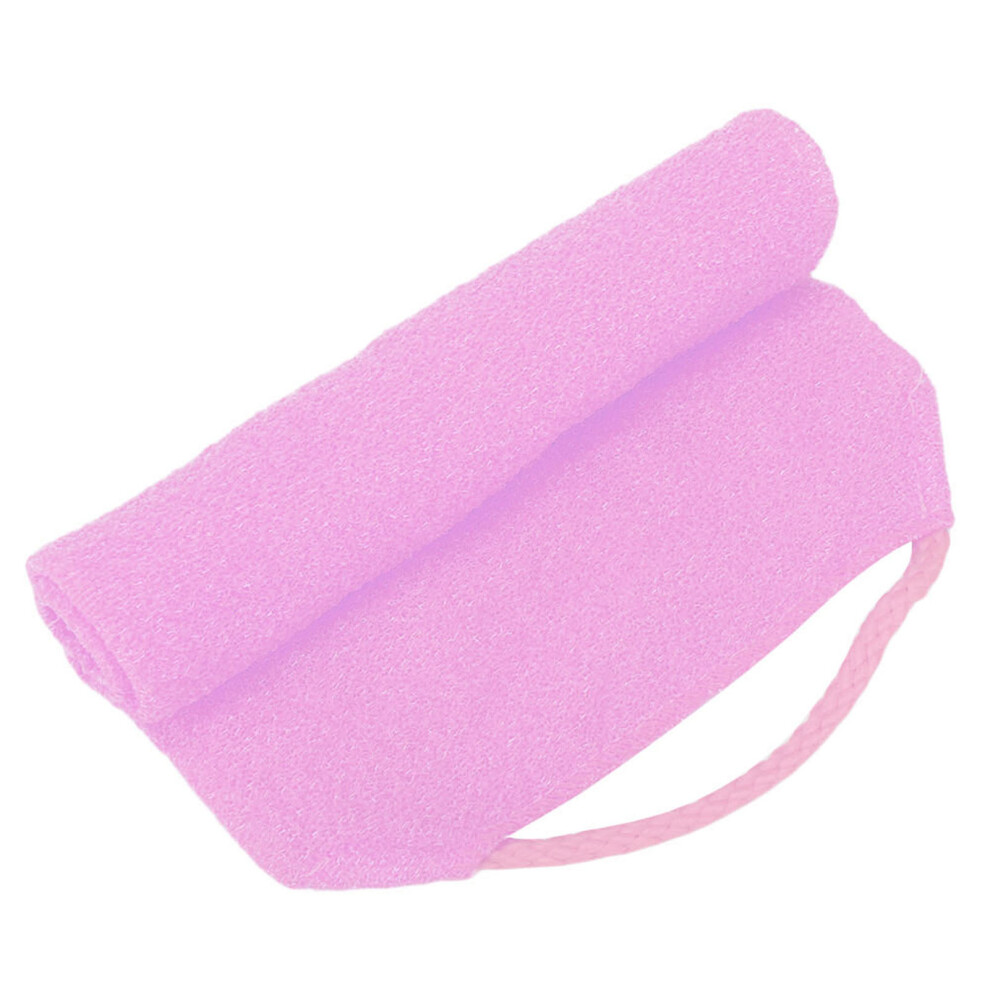 Pink Exfoliating Rubbing Washcloth With Strap - Body Scrub & Massage