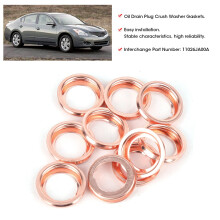 10Pcs Metal Oil Drain Plug Crush Washer Gaskets for Nissan 2010-2011