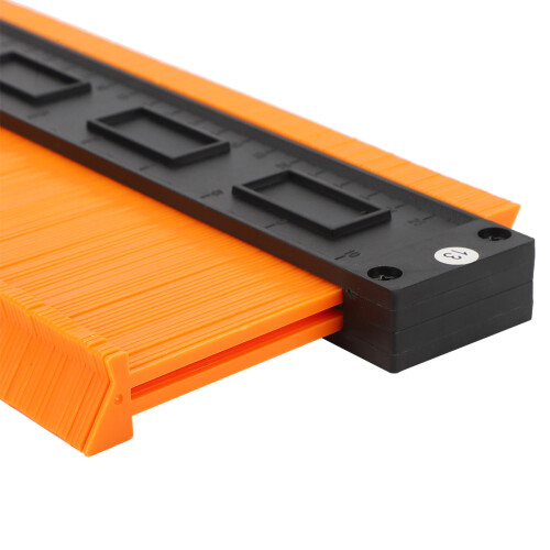 Multifunction 10in ABS Orange Irregular Contour Gauge Ruler with Lock 2