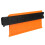 Multifunction 10in ABS Orange Irregular Contour Gauge Ruler with Lock 11