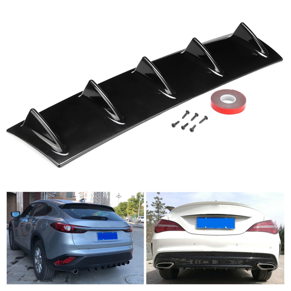 Universal Rear Bumper Spoiler Shark Fin Lip Diffuser 584X533x152mm Light/Black 4661392465868
