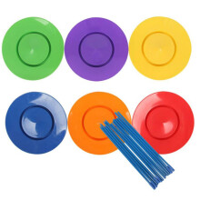 6 Sets Plastic Plate Juggling Props Performance Tools Kids Children Practicing Balance Skills Toy Home Outdoor