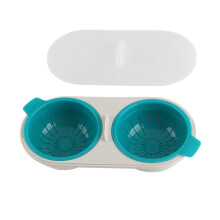 Microwave Egg Poacher Double Cup Cookware Food Grade PP 22x10.5x6CM