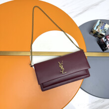 YSL Sunset Box Leather Clutch Bag 810997 22cm