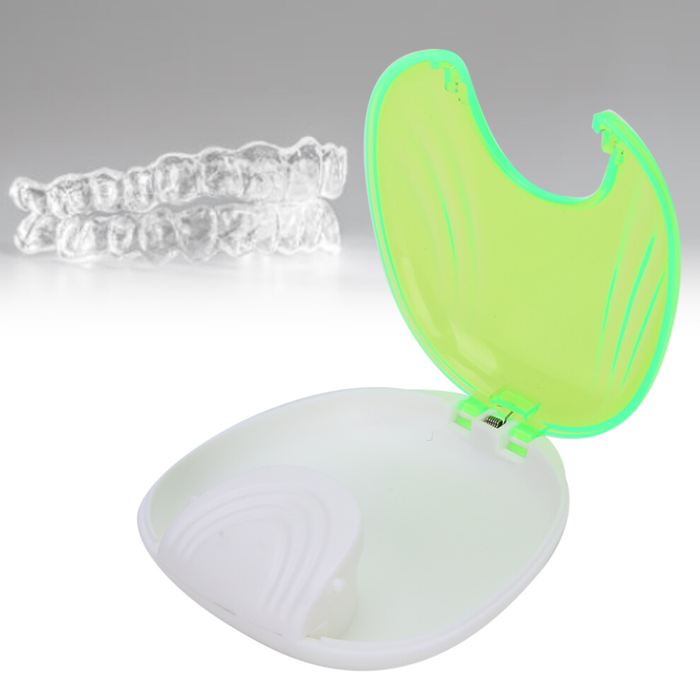 Green Portable Orthodontic Retainer Case Waterproof Denture Storage Container