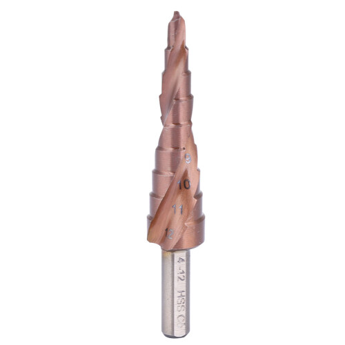 4-12mm Cobalt Coated Step Drill Bit M35 High Speed Steel & Triangular Shank 1