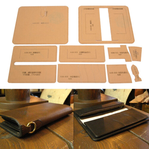 Clear Acrylic Wallet Making Stencil Set Leather Craft Template Kit DIY Tool 2