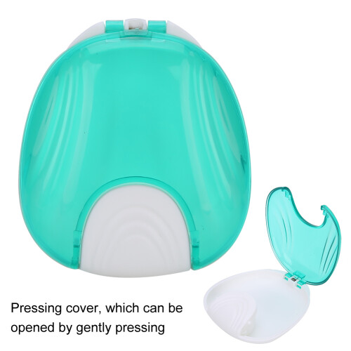 Blue Portable Orthodontic Retainer Case Waterproof Denture Storage Container