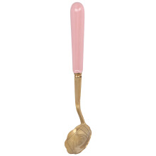 Blumenförmiger Teelöffel aus Edelstahl mit pinkem Griff, 13 cm Dessertlöffel