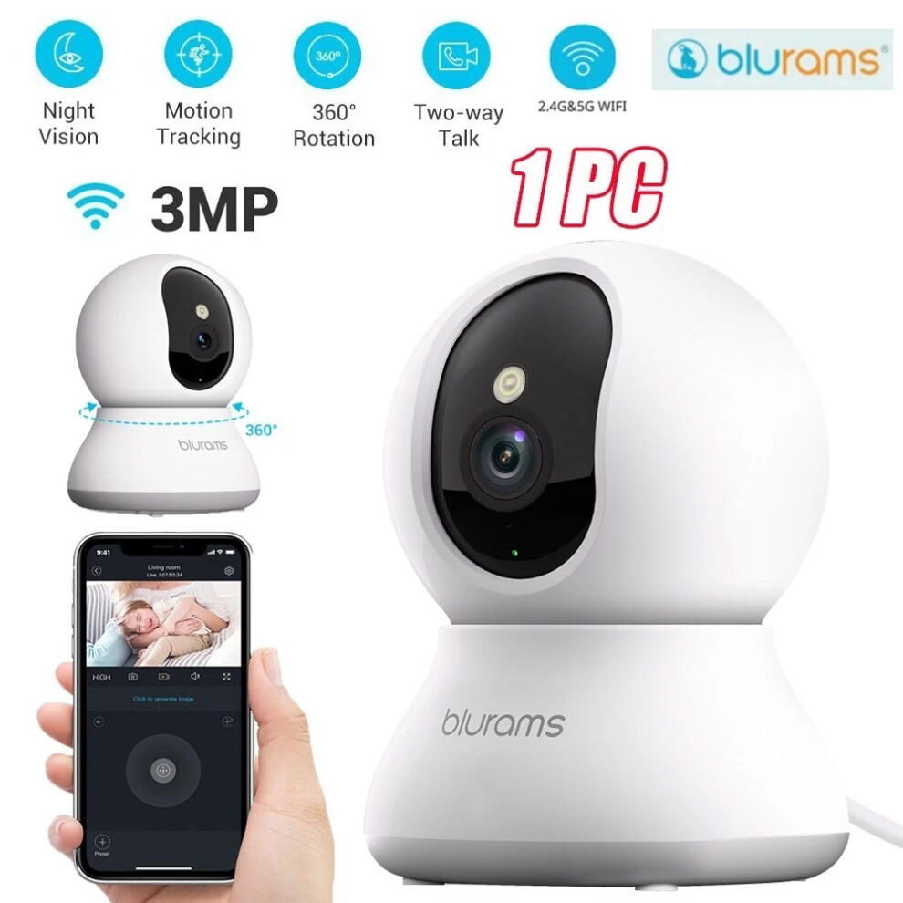 Blurams 360Â° Panoramic Smart Security Camera Uk 74080182