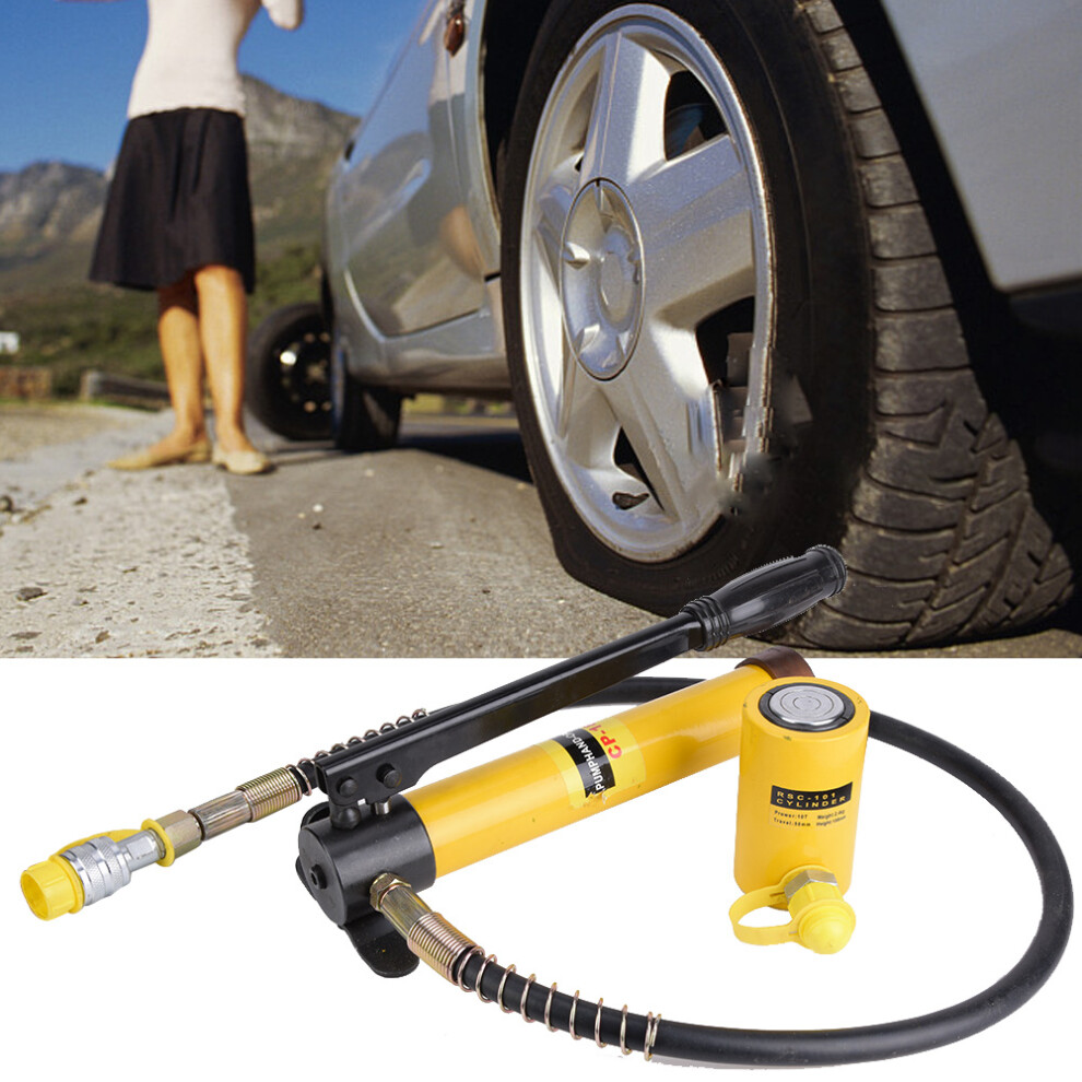 10T Short Jack Manual Hydraulic Pump Set Steel
