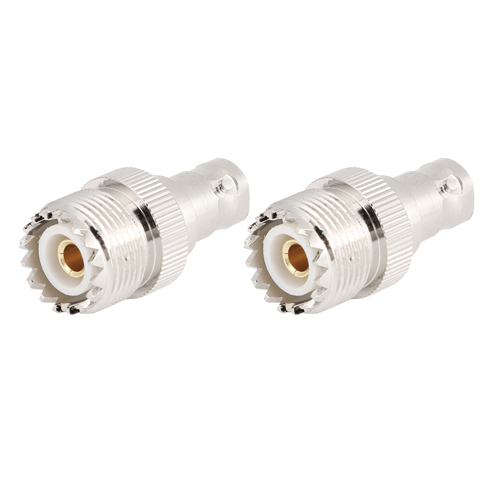 Uhf Female To Bnc Female Adapter Coaxial Cable Connector Durable 2Pcs 8151392723496