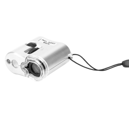 60X Mini Microscope with LED Light, Pocket Loupe, 40x40x20mm 2
