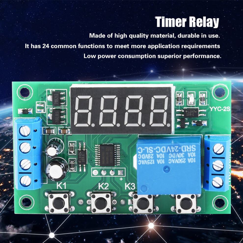 LED Display Adjustable Timer Relay Module 24V Control Switch