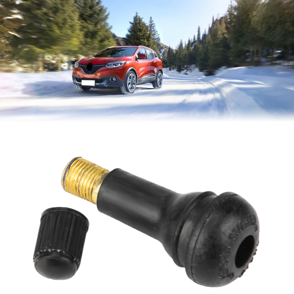 Car & Motorcycle 100 Pcs Tire Valve Stems Tr413 Universal Snap-In Replacement Light 8731392726583