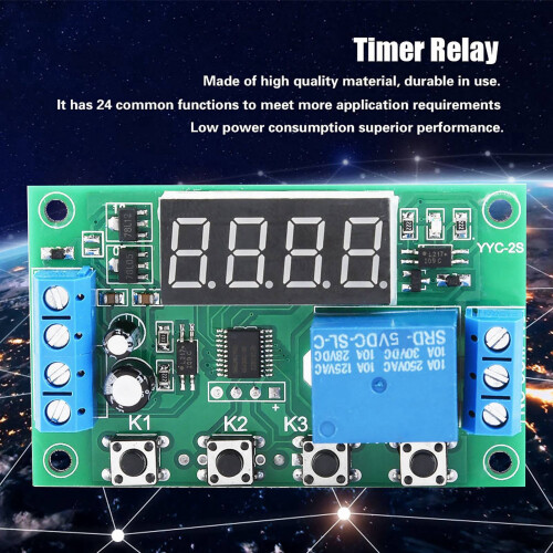 LED Display Timer Relay Module 5V Adjustable Control Switch 2