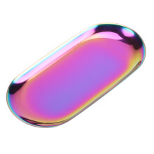 Stainless Steel Rainbow Storage Tray for Cosmetics & Jewelry, Small/Large